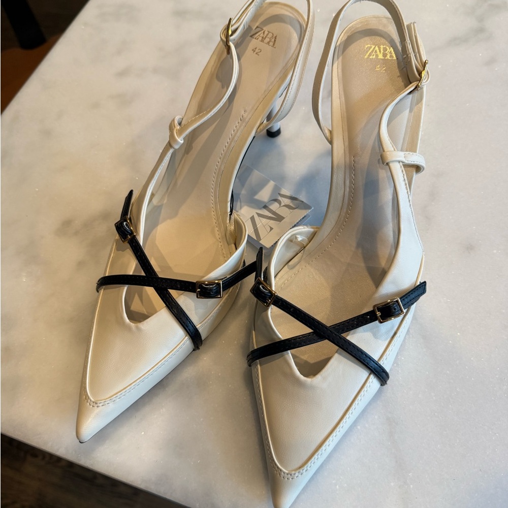 Zara Sophisticated Two-Tone Heels